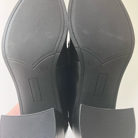 MARC FISHER WOMENS BLACK DANCEL HEELS LOAFER HORSE BIT DETAIL SIZE 9.5 - Picture 7 of 7